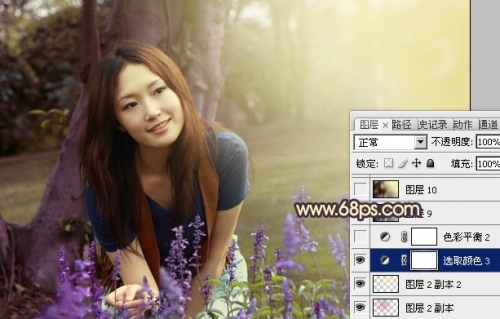 Photoshop����������ŮͼƬ��ܰ�Ļ���ɫ