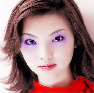 Photoshop����MM�ĺڰ���ƬΪ��ɫ