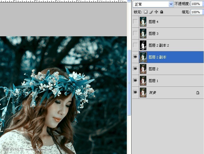 Photoshop������ɫˮ�鰢��ɫ��Ů��Ƭ
