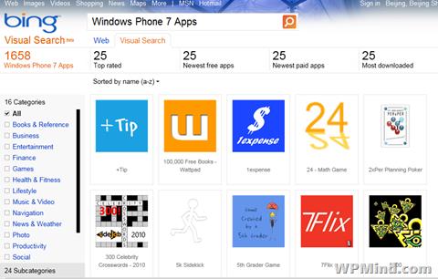 Bing��WP7Ӧ�ó�����ӻ���������