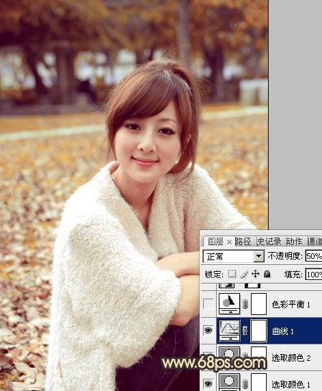 Photoshop������԰��ŮͼƬ�����Ļƺ�ɫ