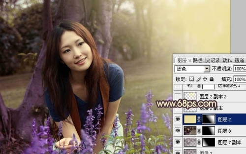 Photoshop����������ŮͼƬ��ܰ�Ļ���ɫ