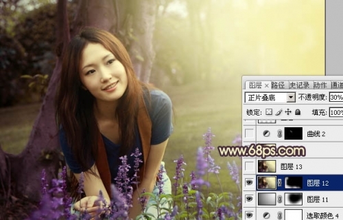 Photoshop����������ŮͼƬ��ܰ�Ļ���ɫ
