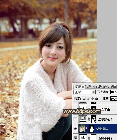 Photoshop������԰��ŮͼƬ�����Ļƺ�ɫ