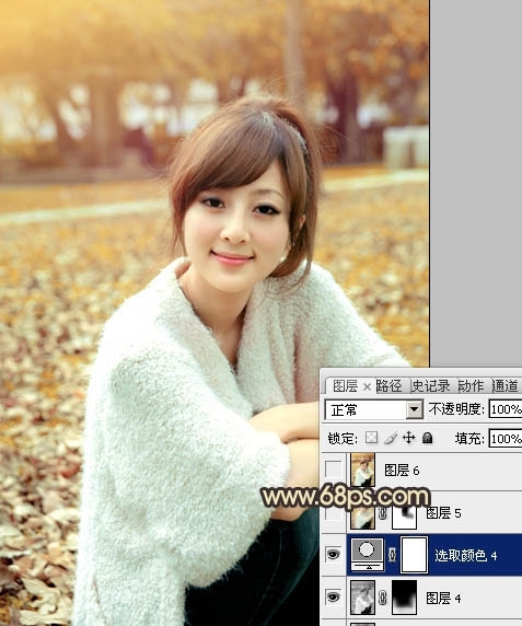 Photoshop������԰��ŮͼƬ�����Ļƺ�ɫ