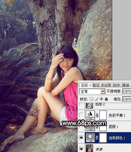 Photoshop����԰��ŮͼƬ������͵�����ɫ