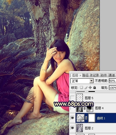 Photoshop����԰��ŮͼƬ������͵�����ɫ