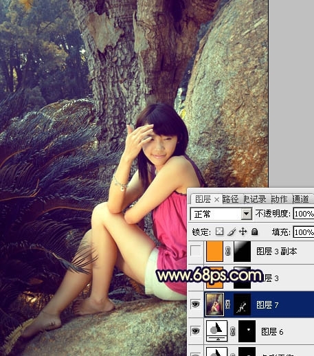 Photoshop����԰��ŮͼƬ������͵�����ɫ