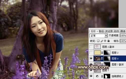 Photoshop����������ŮͼƬ��ܰ�Ļ���ɫ