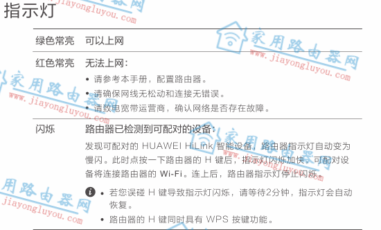 荣耀路由3(XD20)指示灯状态介绍