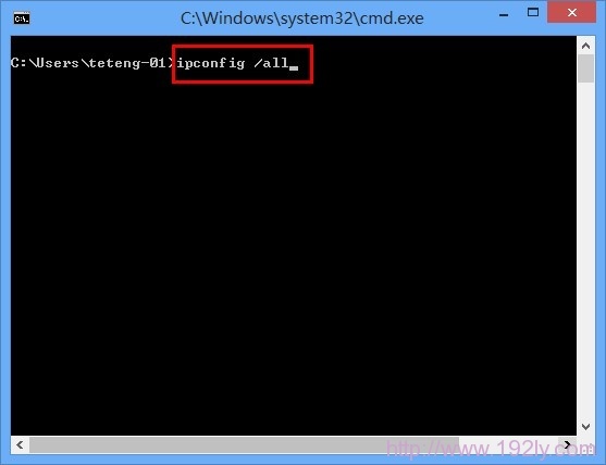 运行ipconfig /all命令 运行ipconfig /all命令