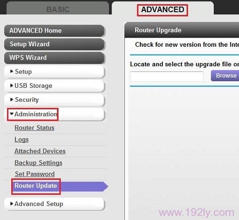 �� �߼�>����>·�������� ѡ���£��ϴ�NETGEAR·�����̼�����������