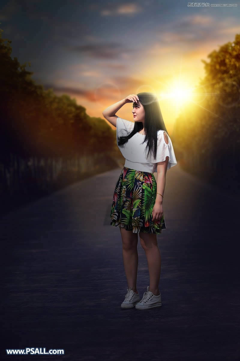 PS���⾰����Ů����Ƭ���ӻƻ�����Ч��