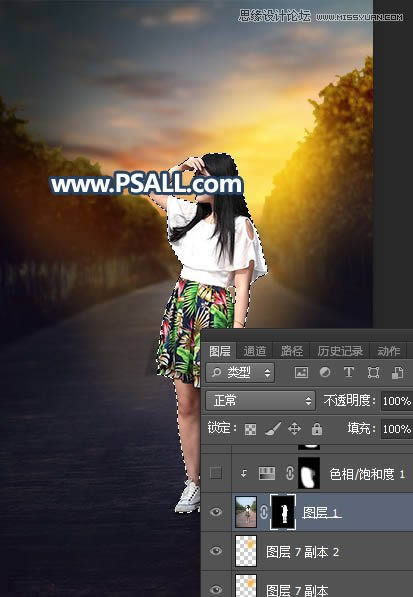 PS���⾰����Ů����Ƭ���ӻƻ�����Ч��