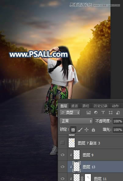 PS���⾰����Ů����Ƭ���ӻƻ�����Ч��