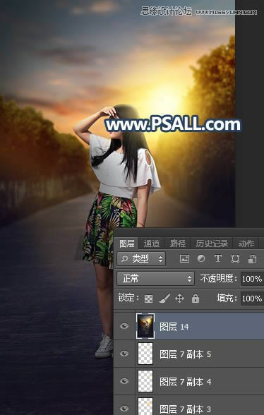PS���⾰����Ů����Ƭ���ӻƻ�����Ч��