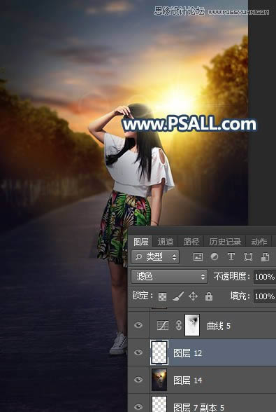 PS���⾰����Ů����Ƭ���ӻƻ�����Ч��