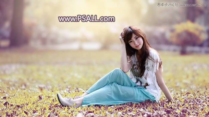 ������������ɫ�ʲݵ�Ů����Ƭ��PS�̳�