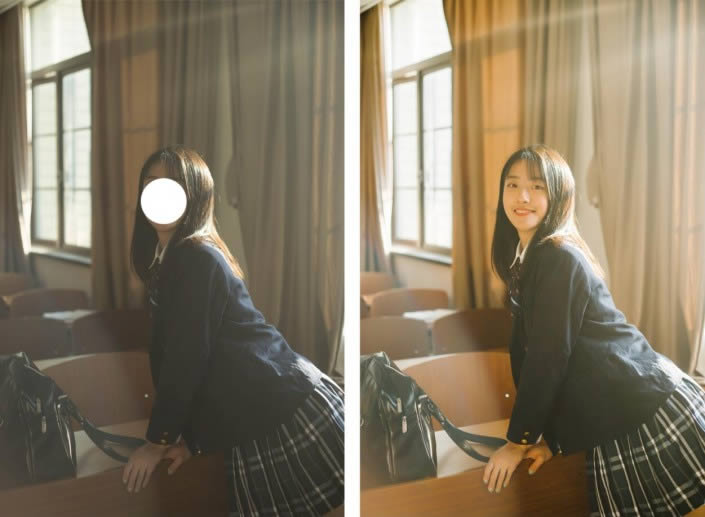 Photoshop����ů��ɫ����У԰Ů����Ƭ