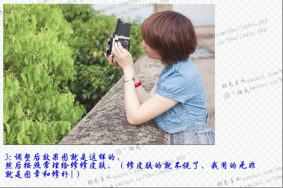 Photoshop��������ɫ���Ķ̷�Ů����Ƭ