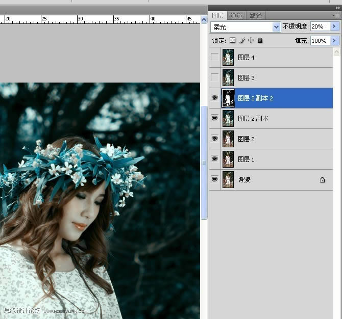 Photoshop������ɫˮ�鰢��ɫ��Ů��Ƭ