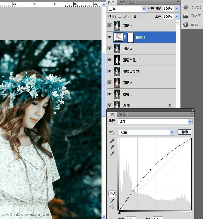 Photoshop������ɫˮ�鰢��ɫ��Ů��Ƭ
