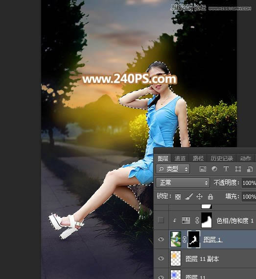 PS��Ů����Ƭ���Ӱ���ϼ���Ӱ��Ч