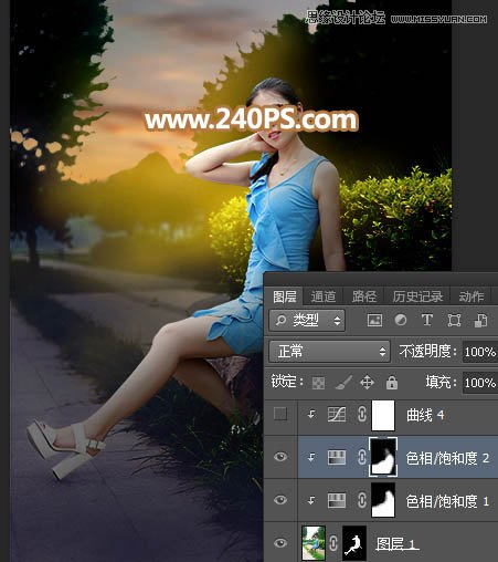 PS��Ů����Ƭ���Ӱ���ϼ���Ӱ��Ч