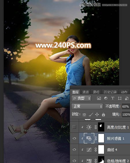 PS��Ů����Ƭ���Ӱ���ϼ���Ӱ��Ч