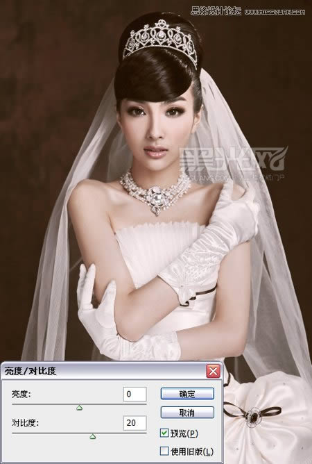 调出高贵质感米黄女王婚纱照片的PS教程