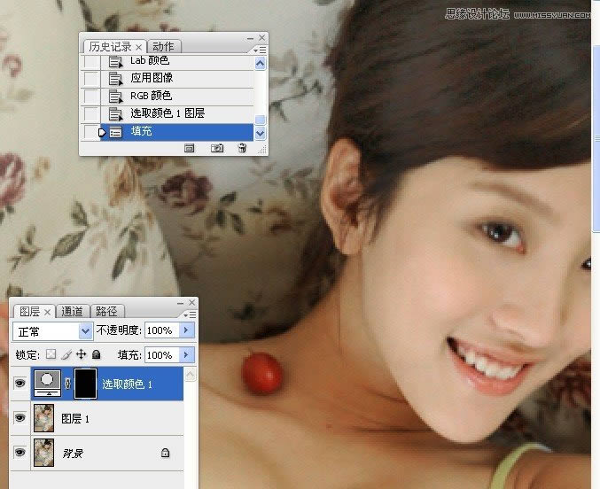 PS把室内女孩居家照片调成水润肤色效果