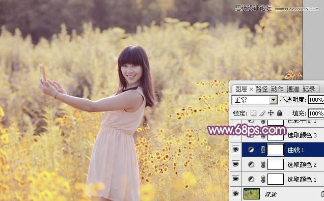 PS�ѻ��⻨��Ů����Ƭ�����ļ�������ɫ��