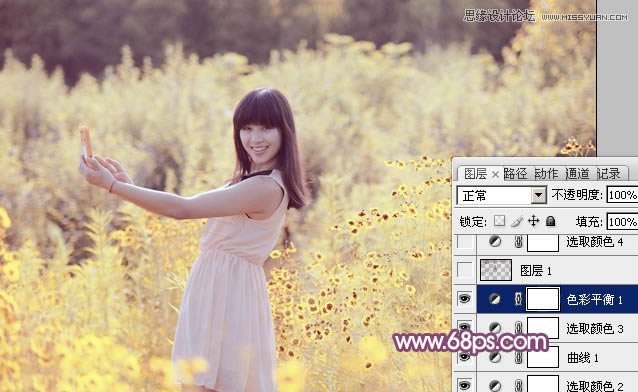 PS�ѻ��⻨��Ů����Ƭ�����ļ�������ɫ��