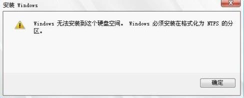 win8ϵͳ��װʱ��ʾ��Windows���밲װ��NTFS��������ô��